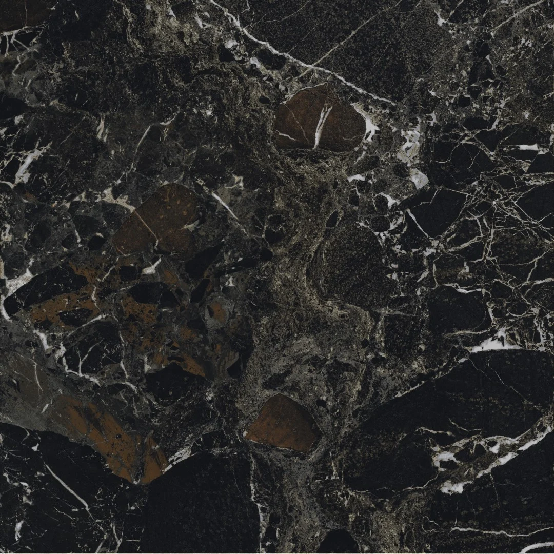 Piso Ceramico Nero Lux 75x75 Polido Retificado Karina